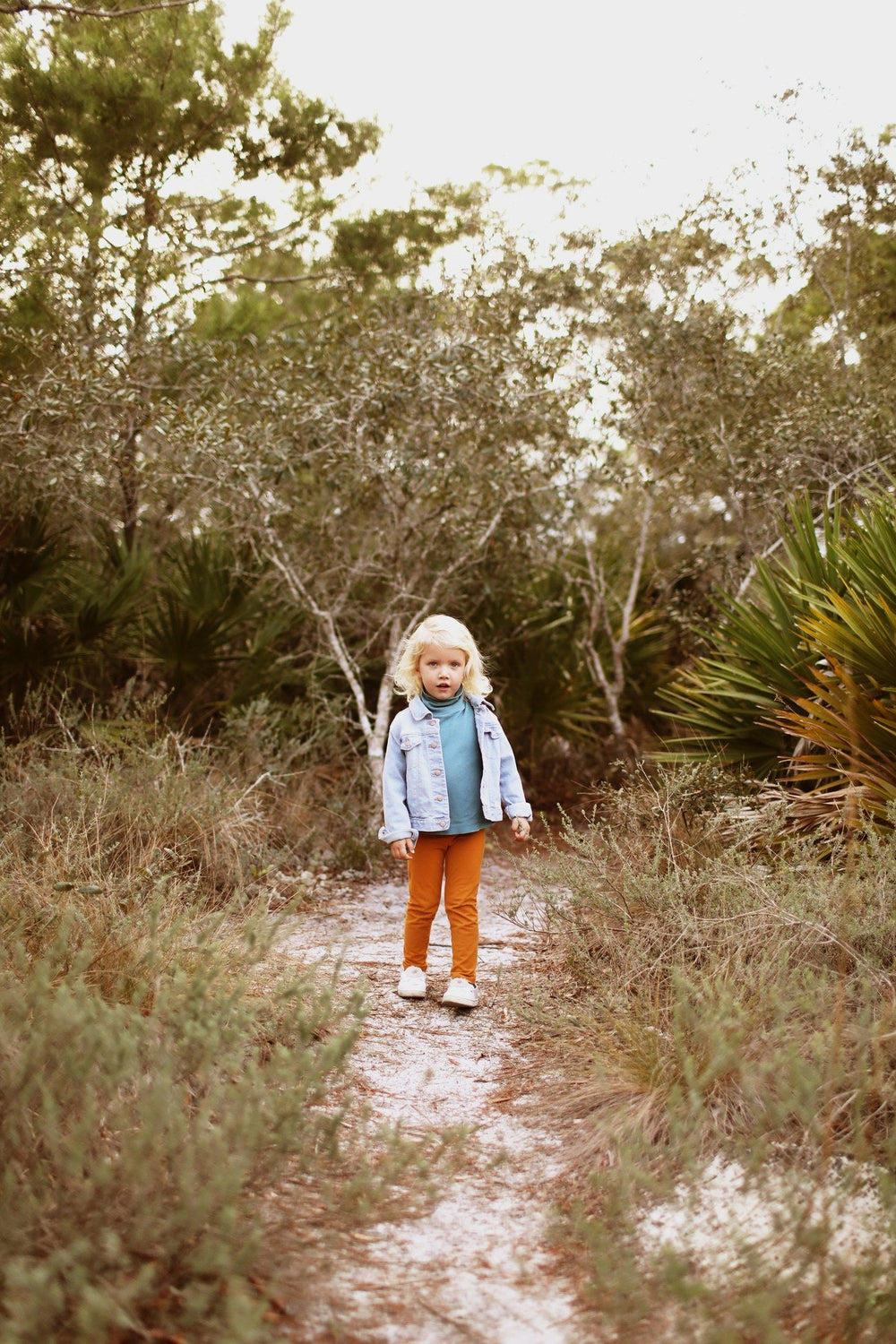 A child on the trail at the campground