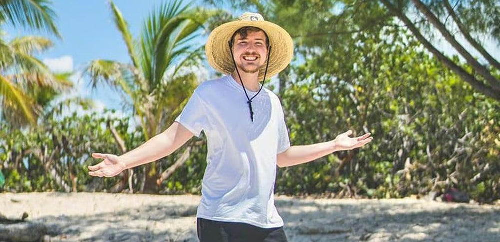 MrBeast on a beach cleanup in the Bahamas for the #TeamSeas campaign