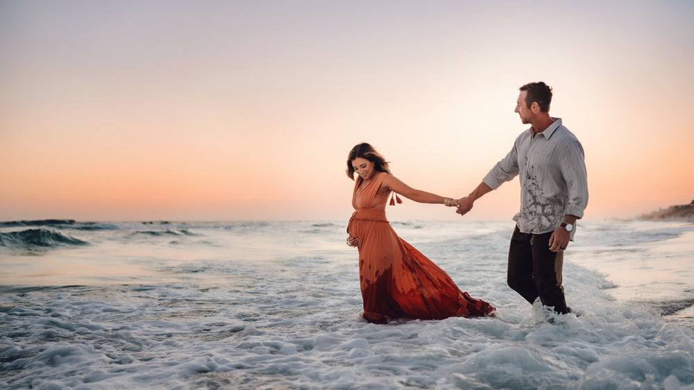 Nick and Stefany Bare in the surf