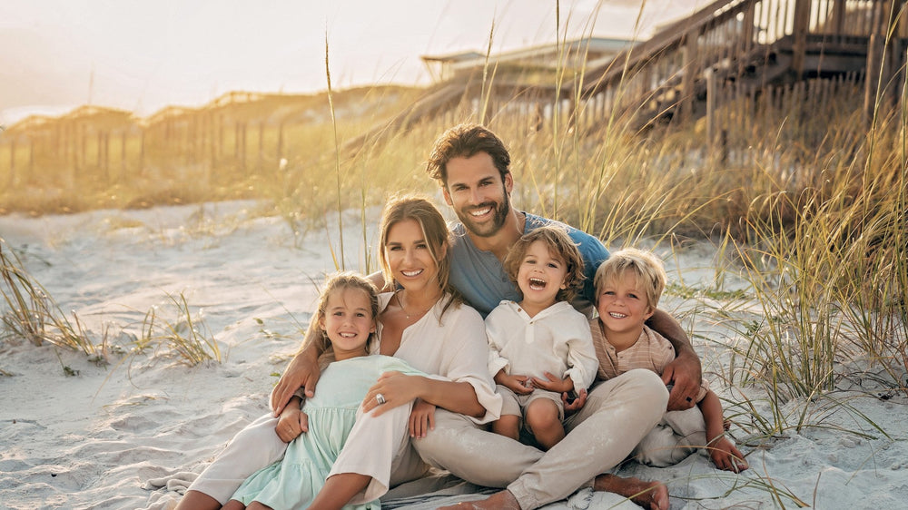 The Decker family on the beach