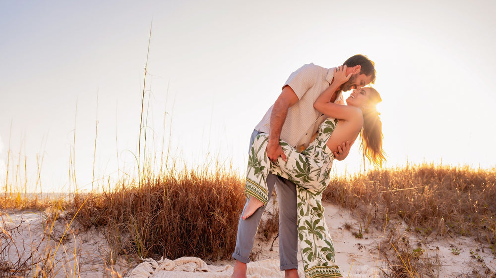 Jessie and Eric Decker on the dunes of 30A