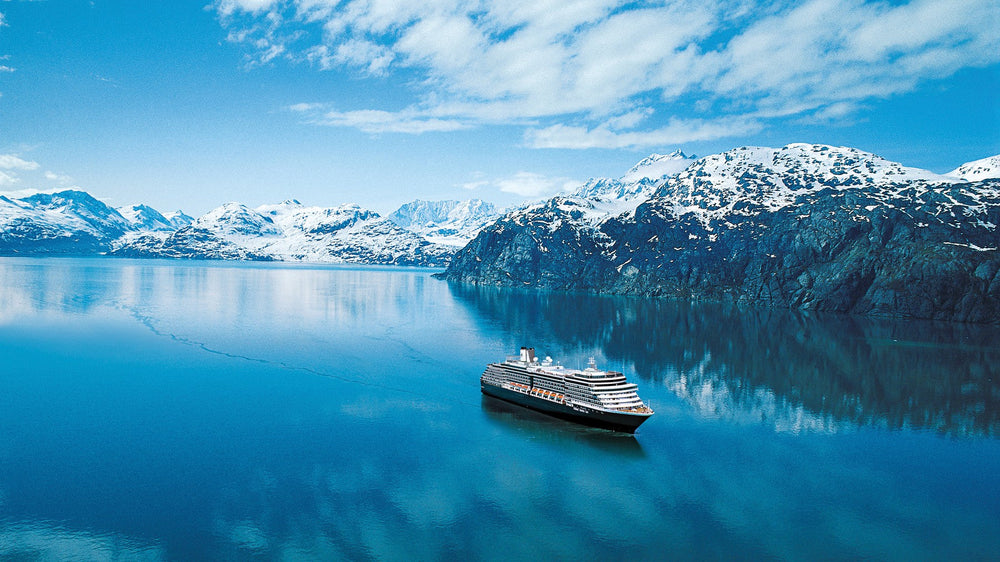 A Holland America ship in Glacier Bay, Alaska