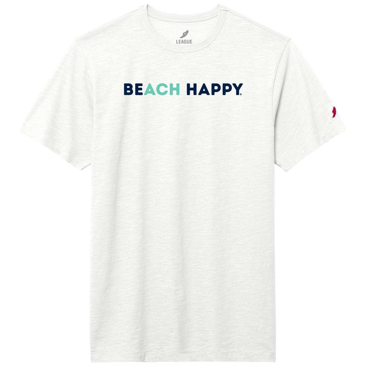 Beach Happy Jersey Slub Tee - Washed Vintage White