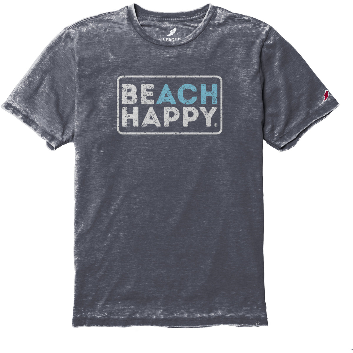 Beach Happy Burnout Tee - Heather Navy