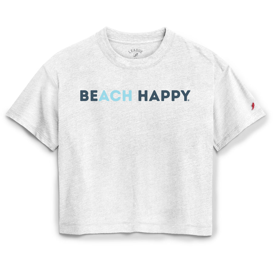 Beach Happy Intramural Midi Tee — Heather Varsity White