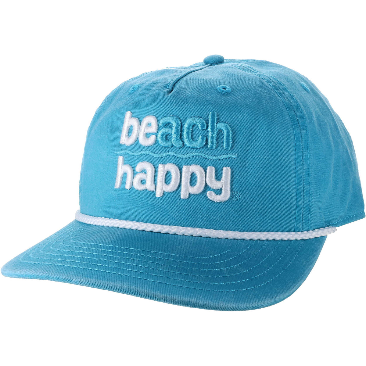 Beach Happy Skully Snapback - Aqua Blue