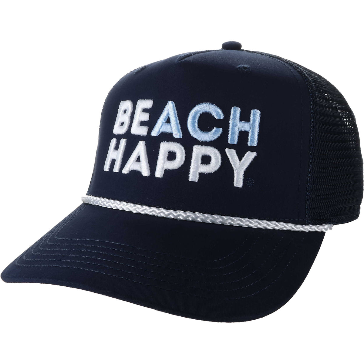 Beach Happy Roadie Rope Trucker - Navy/White Rope